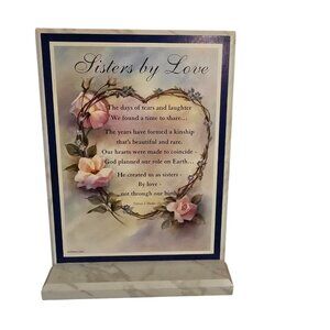 Sisters By Love Free Standing or Wall Hanging Plaque Wood